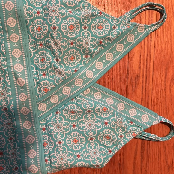 Cabana Life X Talbots One Piece Bikini Swimsuit Teal Blue Agua Large - Picture 2 of 4